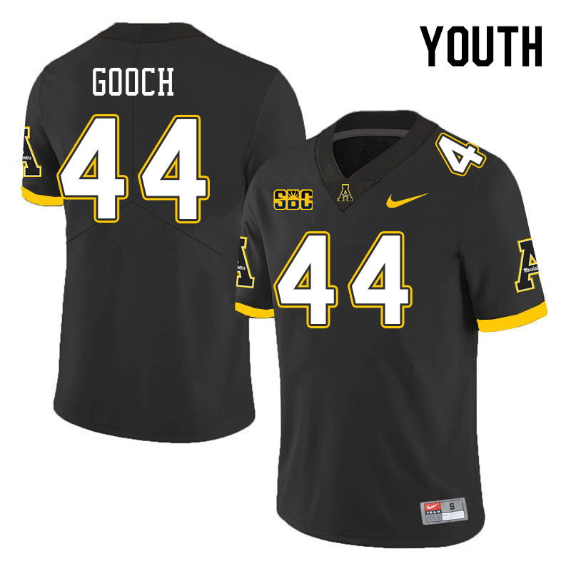 Youth #44 Brodrick Gooch Appalachian State Mountaineers College Football Jerseys Stitched Sale-Black - Click Image to Close